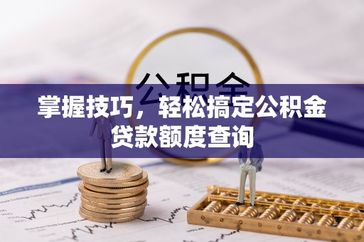 瑞安掌握技巧，轻松搞定公积金贷款额度查询