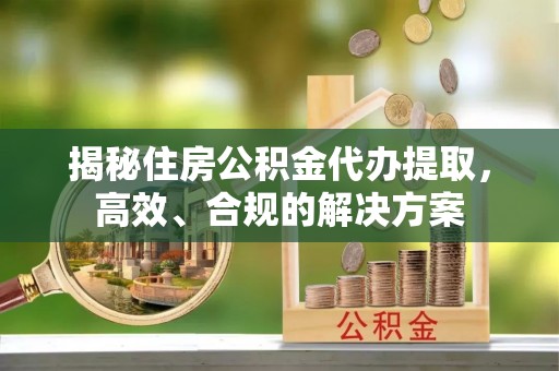 瑞安揭秘住房公积金代办提取，高效、合规的解决方案